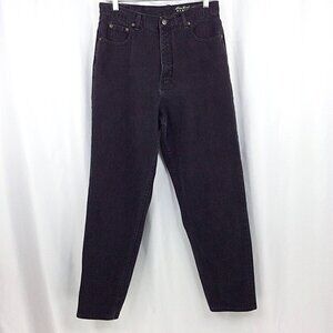 Vintage Womens Eddie Bauer Jeans Loose Tapered Leg Size 14 30x30 Made USA Black